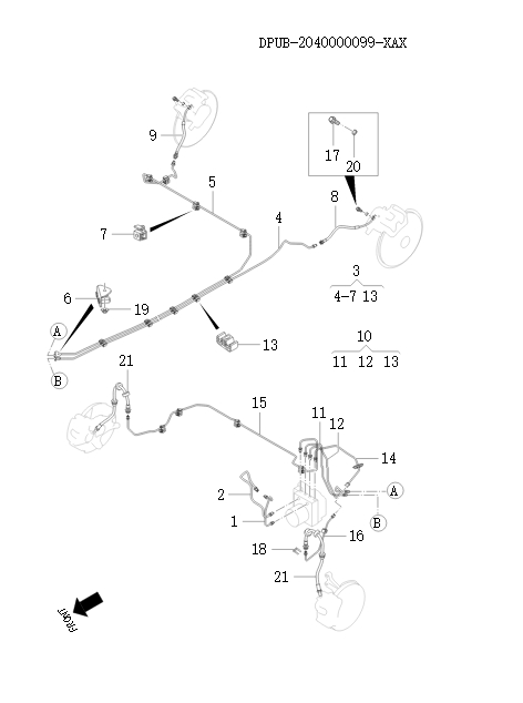 Brake pipeline device  80